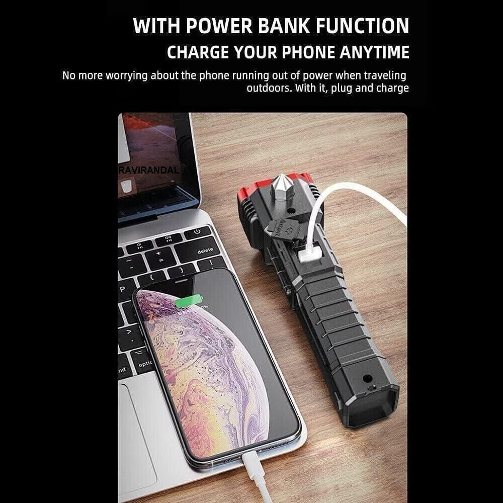 π¦ 8-in-1 Portable Rechargeable Torch LED Flashlight |Powerbank