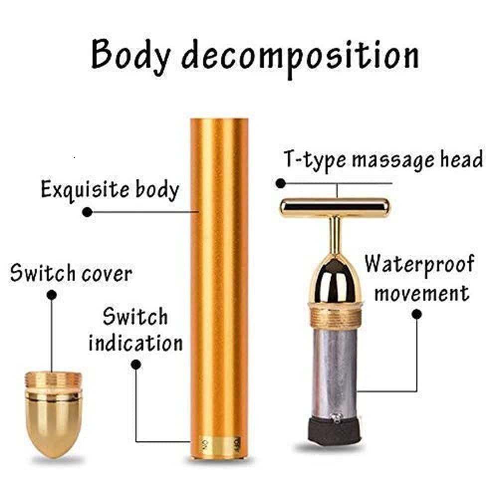 🪄 24K Gold Energy Beauty Bar Electric Facial Massage Roller