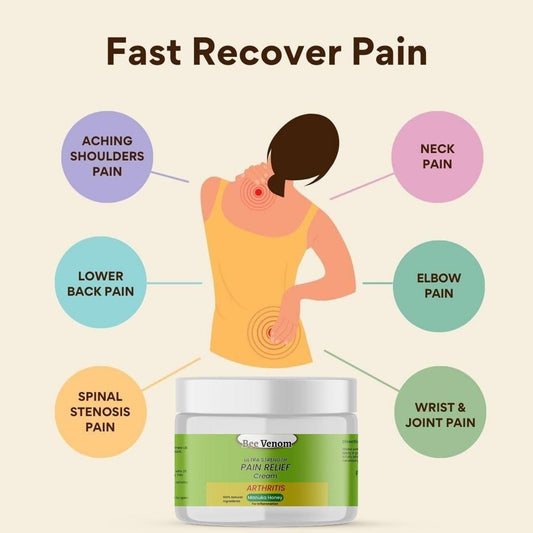 🐝 Bee Venom Ultra Strength Pain Relief Cream (Pack of 3 – 100g Each)