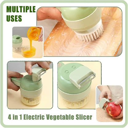 🥗 4 in 1 Portable Electric Vegetable Cutter Set
