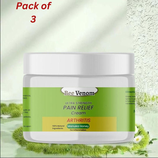 🐝 Bee Venom Ultra Strength Pain Relief Cream (Pack of 3 – 100g Each)
