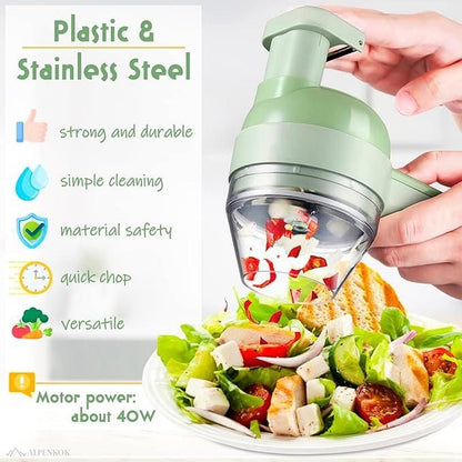 🥗 4 in 1 Portable Electric Vegetable Cutter Set