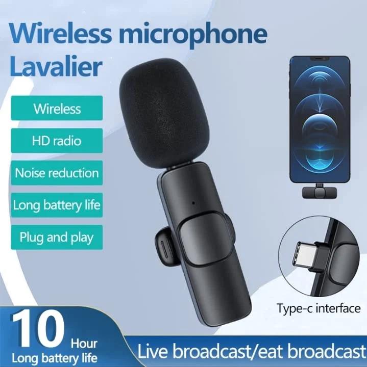 I🎙️ K8 Wireless Lavalier Microphone (Type-C & iPhone Compatible)