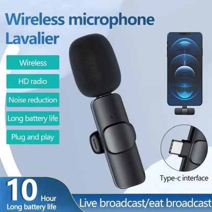 I🎙️ K8 Wireless Lavalier Microphone (Type-C & iPhone Compatible)
