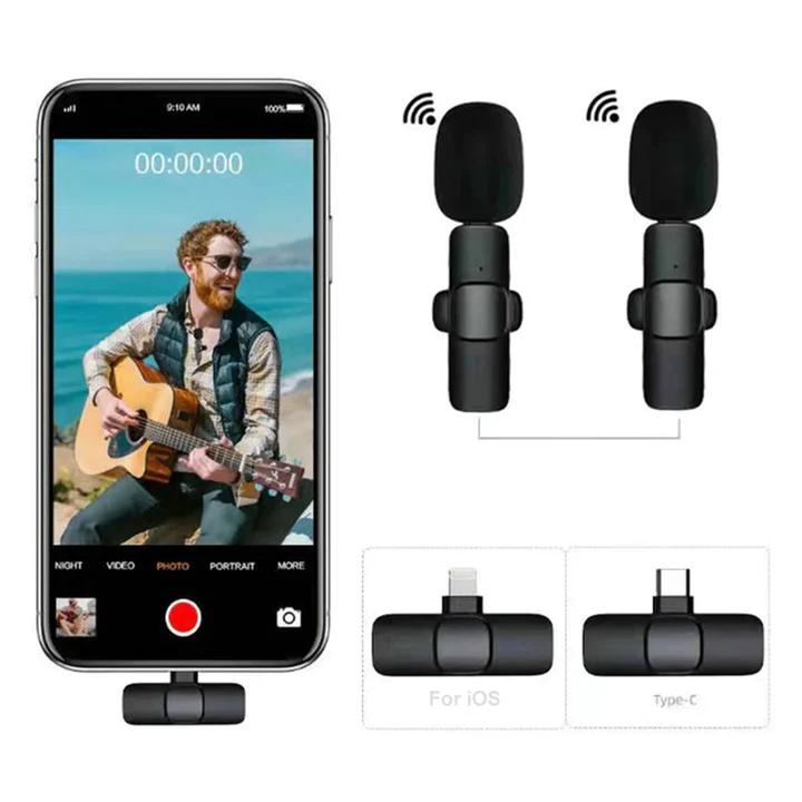 I🎙️ K8 Wireless Lavalier Microphone (Type-C & iPhone Compatible)