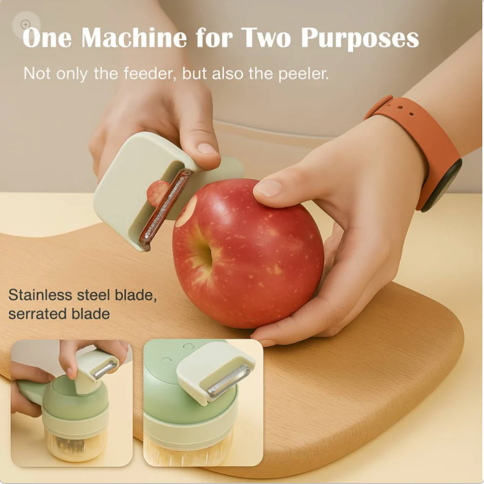 🥗 4 in 1 Portable Electric Vegetable Cutter Set