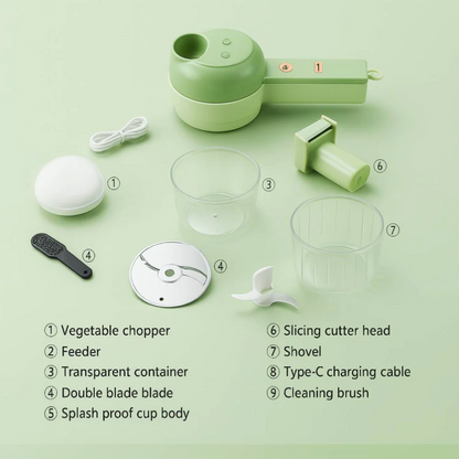🥗 4 in 1 Portable Electric Vegetable Cutter Set