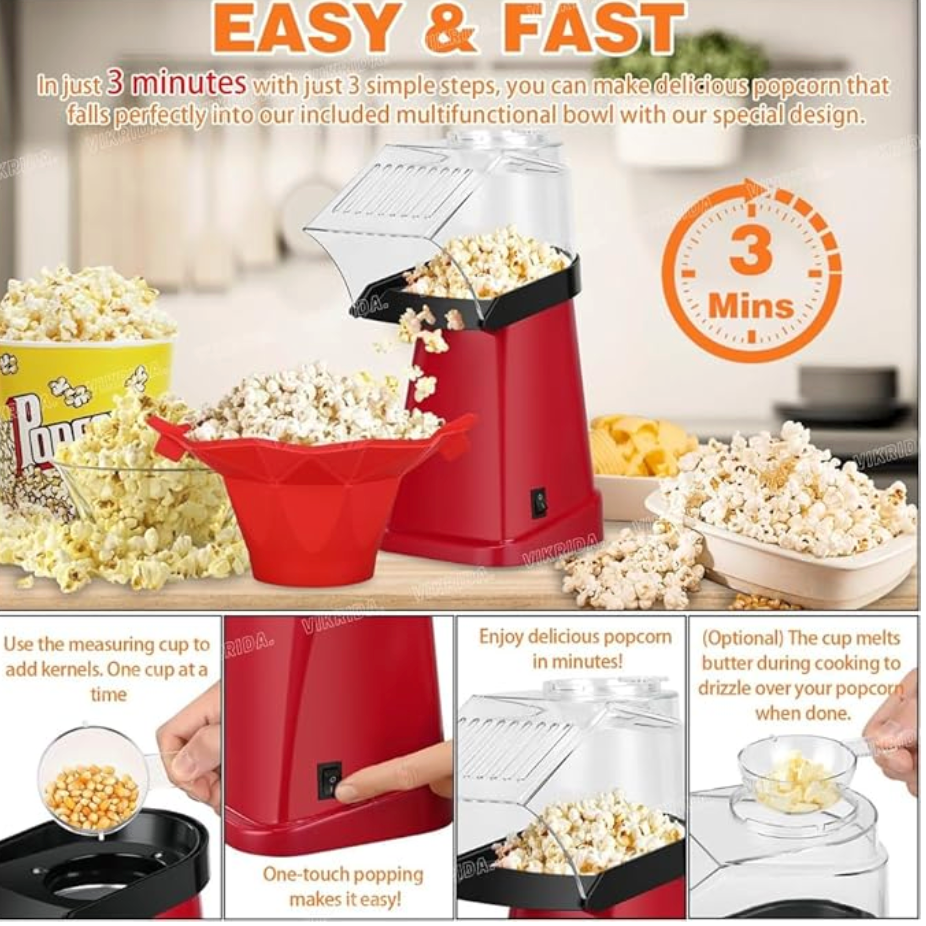 🍿 Hot Air Popcorn Maker Machine