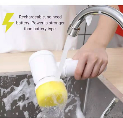 5-in-1 Electric Scrubber | Multi-Functional Brush for Bathroom, Kitchen & Floors