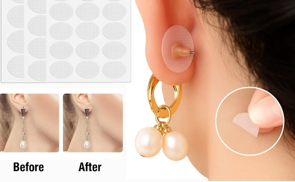 Ear Lobe Support Patches for Heavy Earrings (200 Invisible Patches | Pain-Free Wear)