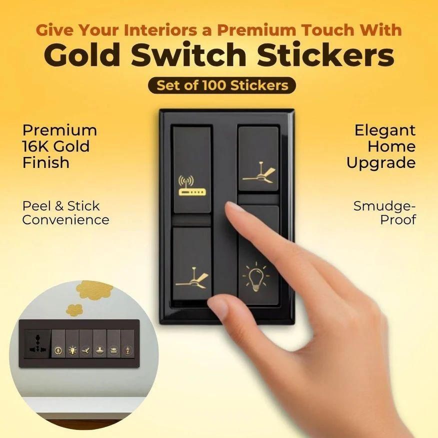 ✨ Gold Switch Stickers – Elegant &amp; Functional Home Switch Labels