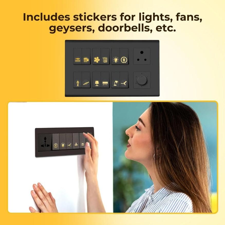 ✨ Gold Switch Stickers – Elegant &amp; Functional Home Switch Labels
