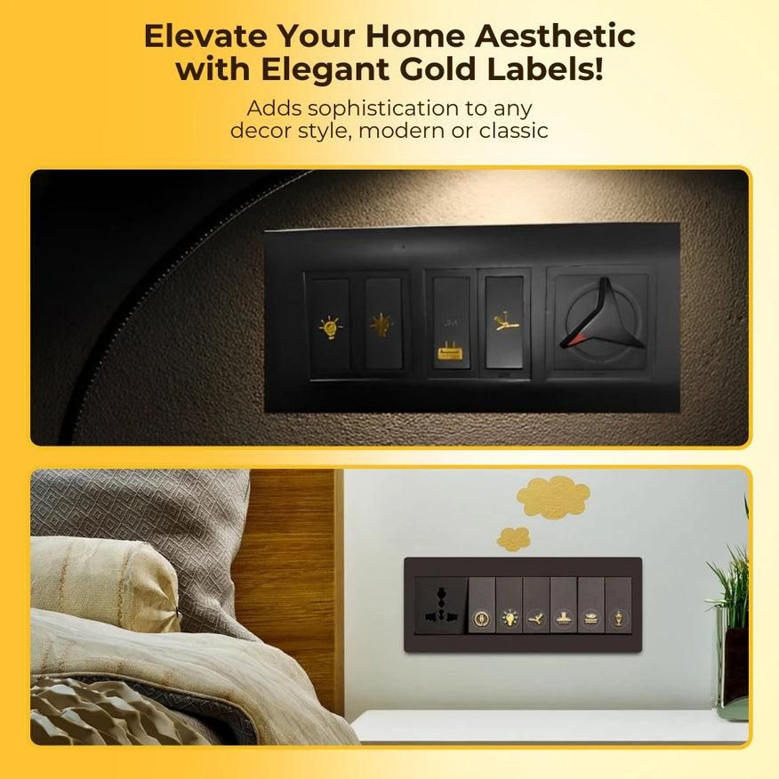 ✨ Gold Switch Stickers – Elegant &amp; Functional Home Switch Labels